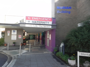 View of front entrance to Maternity at Calvary Bruce