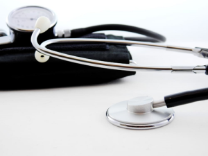 stethoscope on a white background